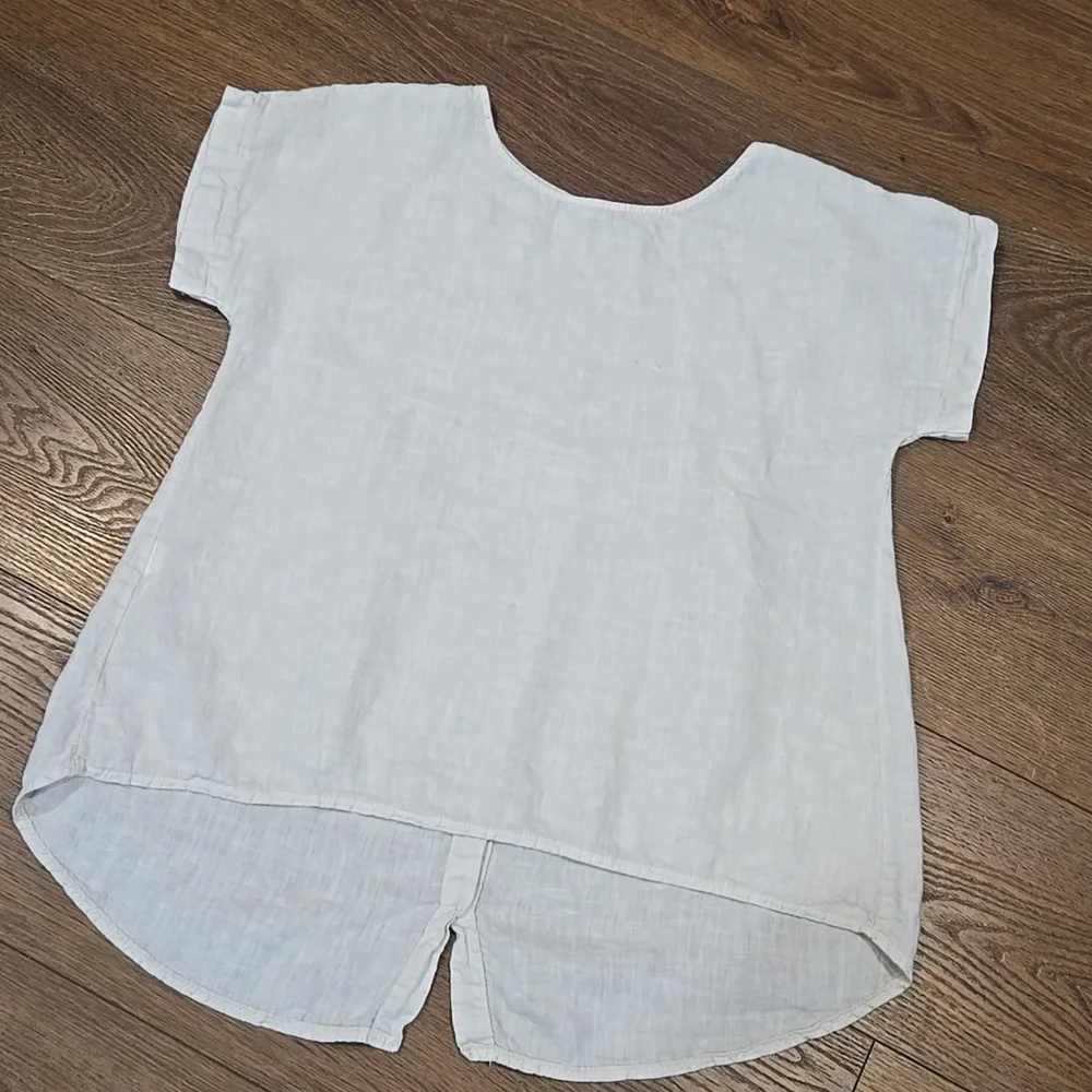 TERZO MILLENNIO 100% LINEN HI LOW TUNIC. SIZE LARGE. #7601 - Picture 8 of 10